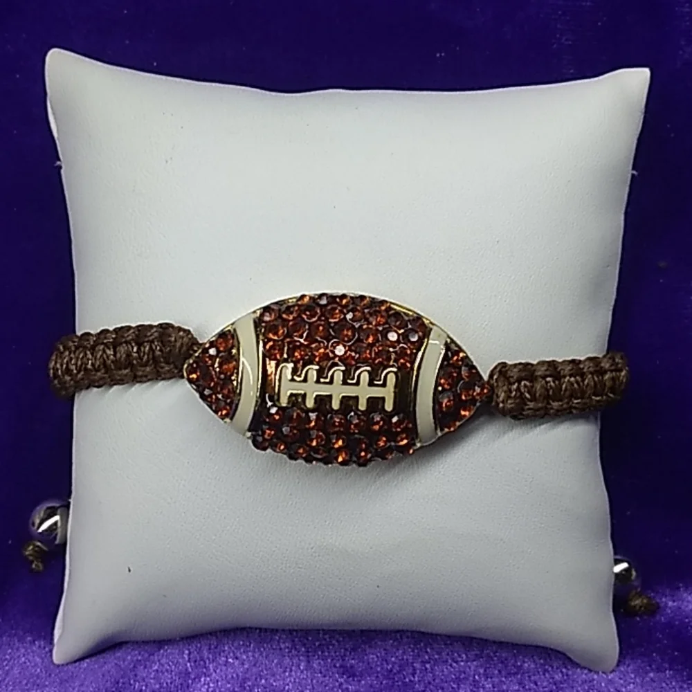 FINAL MARKDOWN Ladies' NWT Bejeweled Adj. Football Bracelet